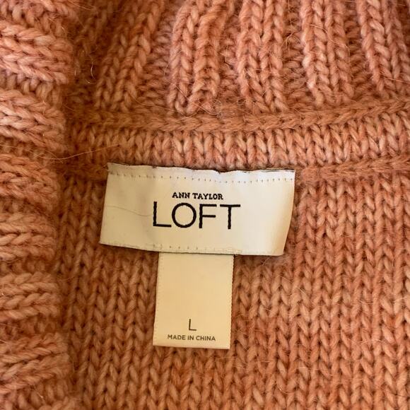 Ann Taylor Loft Coral Alpaca Blend Long Sleeve V Neck Sweater Size Large - Picture 8 of 8